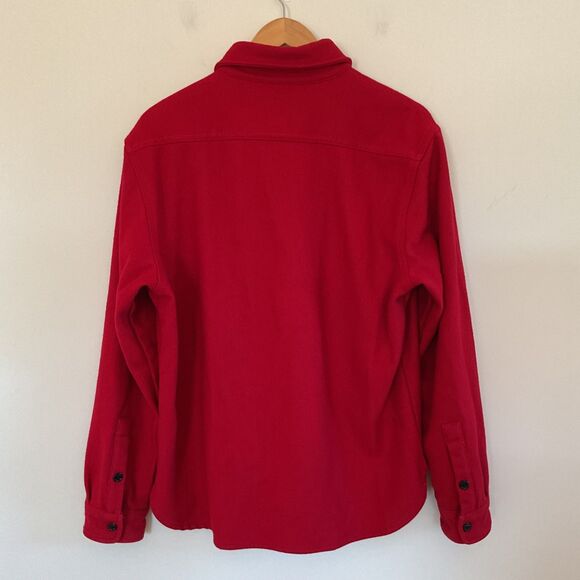 VTG Schott NYC CPO Wool Blend Shirt Jacket Red Mens L Button Front Heavyweight - Picture 3 of 15